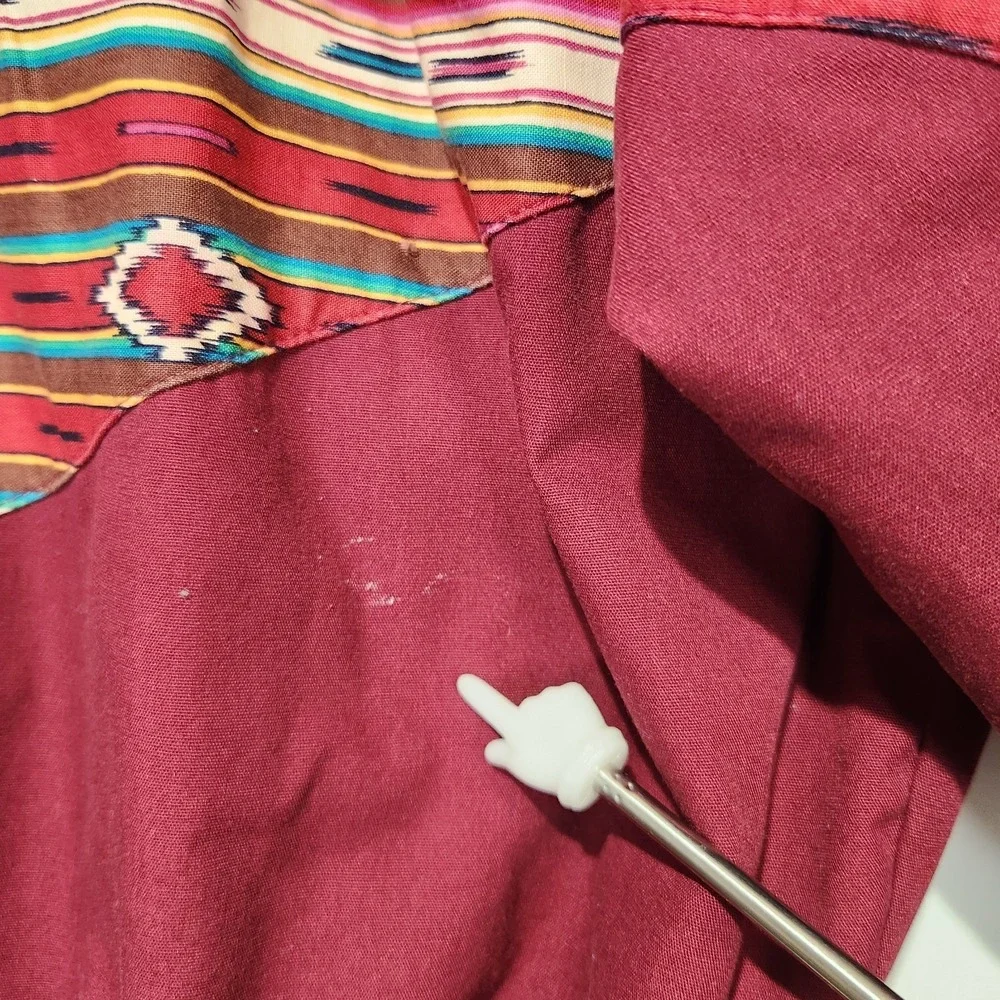 Bee Wild Vintage Men's Rodeo Western Wear‎ Full Zip Jacket Burgundy Size L